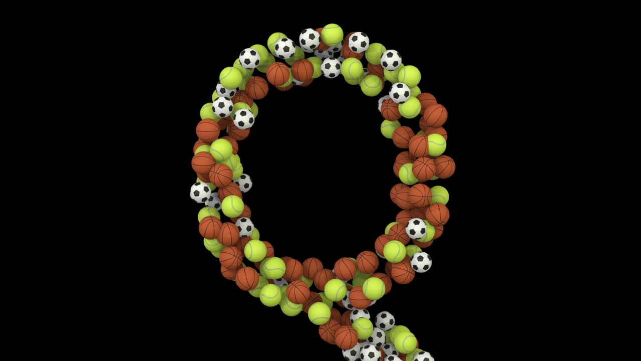 letra de fuente con temática deportiva q