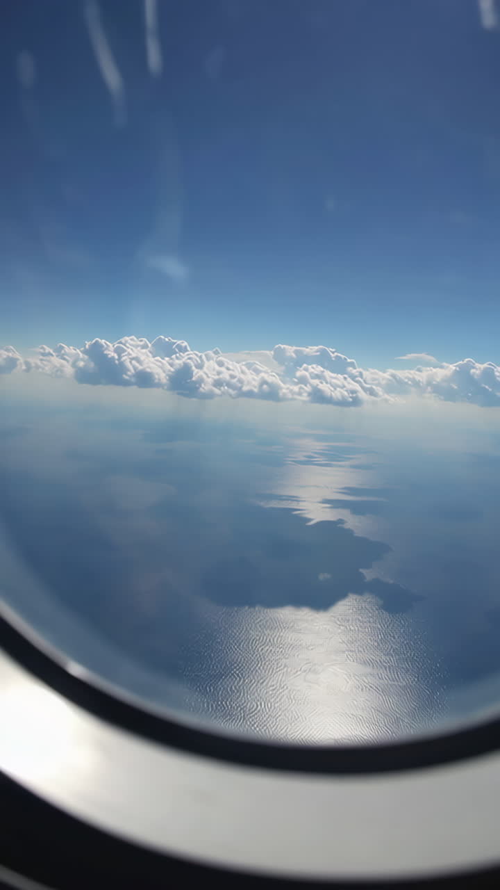 High-Altitude View from an Airplane Window