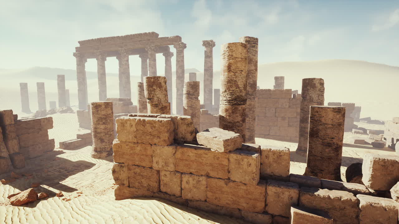 사막 에 있는 고대 유적 들