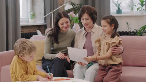 family spending time together at home