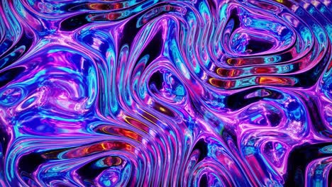 fondo fluido iridescente abstracto en bucle. hermosa superficie de vidrio ondulado de líquido con patrón, color de gradiente y ondas de flujo en él. bg creativo brillante con animación suave y suave.