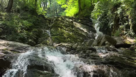 fresh-scenic-landscape-wide-view-of-cascade-waterfall-in-nature-forest-in-Iran-countryside-outdoor-hiking-scenic-wonderful-day-in-summer-season-adventure-water-flow-river-source-Iran-mountain-journey