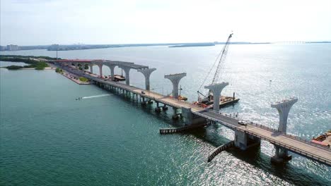 aerial view of construction on a bridge in florida