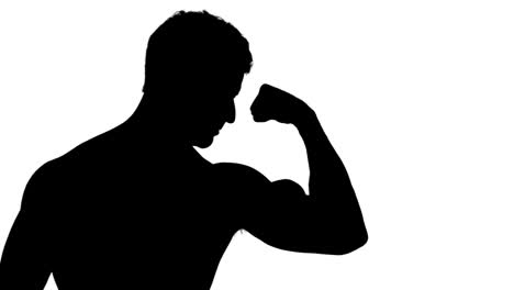 silueta muscular de un hombre flexionando los músculos