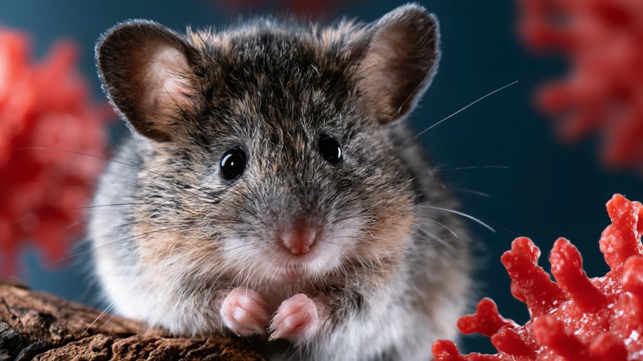 Primo piano di un topolino curioso tra vivaci strutture coralline: Catturare gli intriganti dettagli delle piccole creature della natura in un incantevole microcosmo
