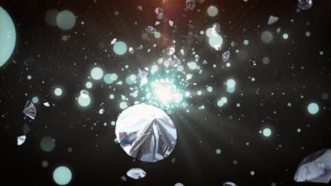 animación de fondo de bucle de partículas de diamante