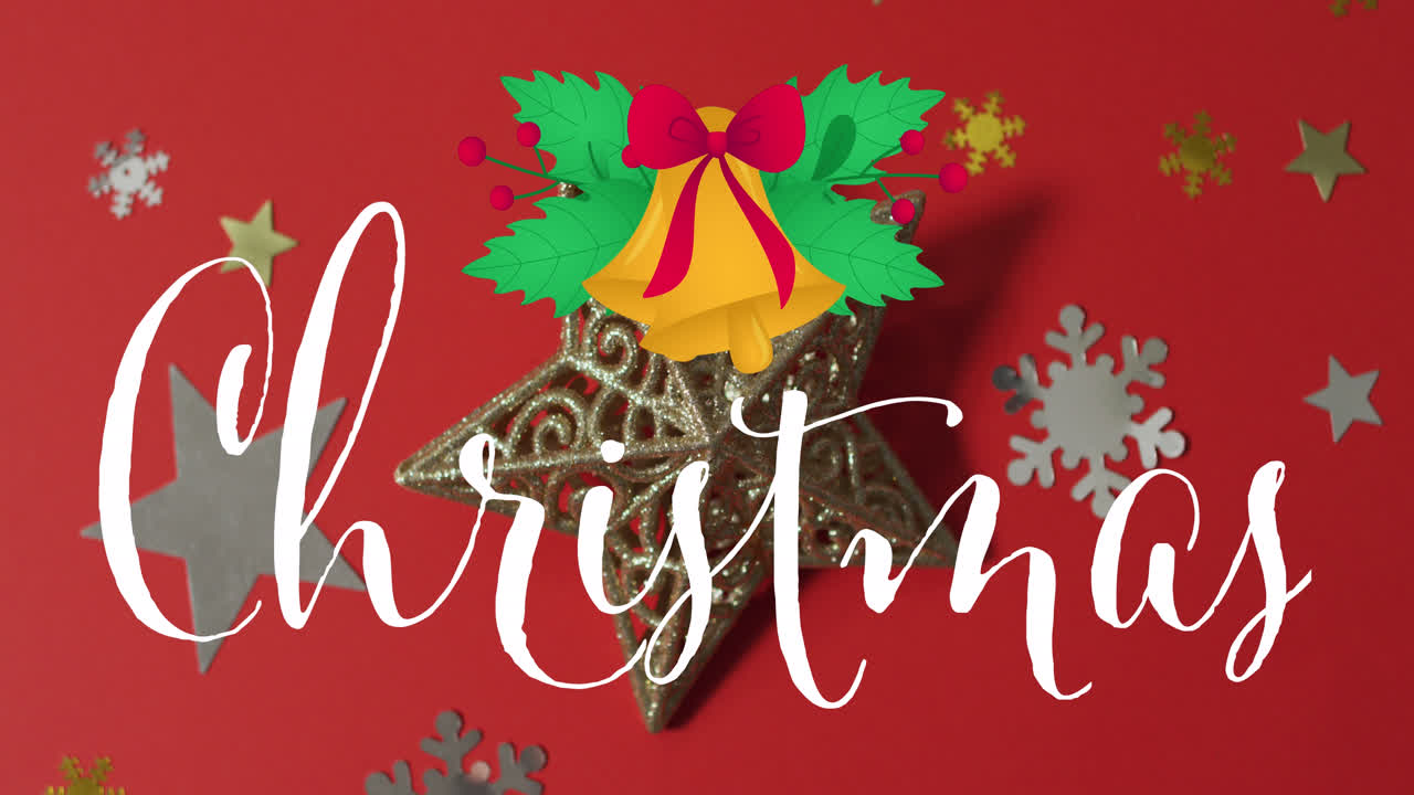 animación del texto navideño sobre la decoración navideña