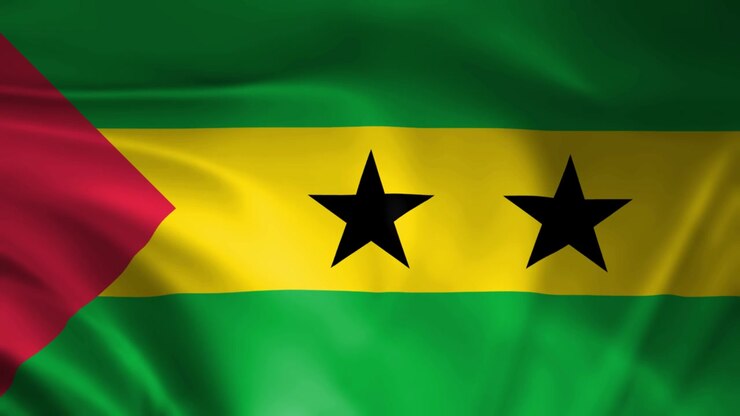 São Tomé og Príncipes flag vajende i vinden