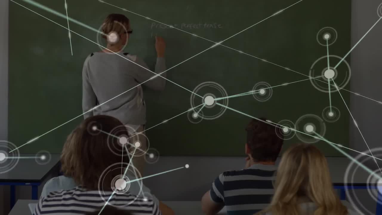 animación de redes de conexiones entre profesores y estudiantes en la universidad