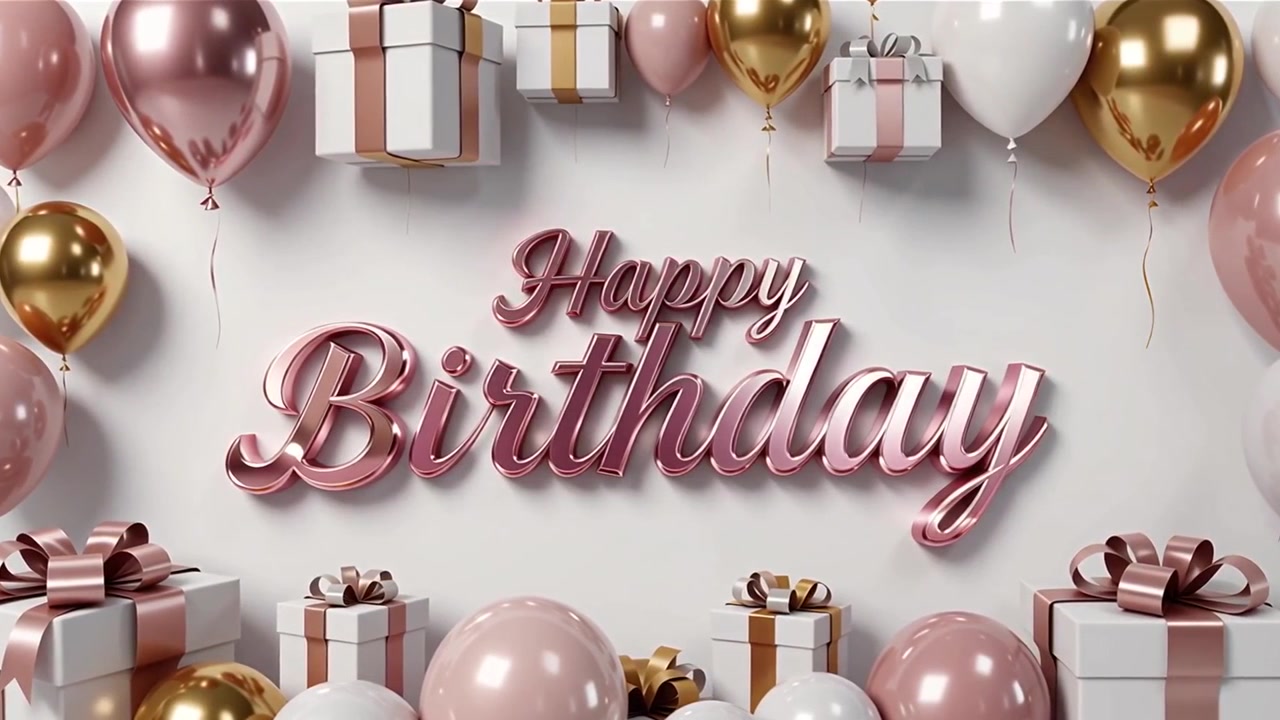 Sfondo di compleanno con palloncini e regali