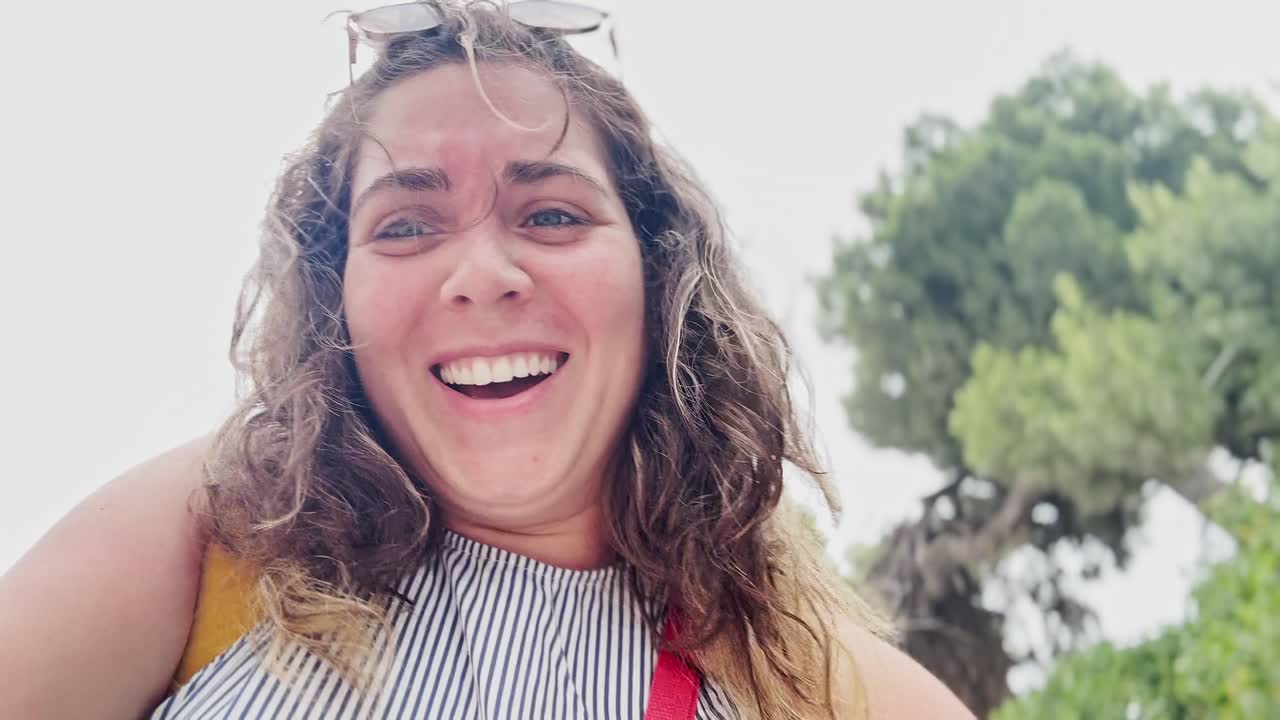 Candid Close-up Portrait of a Woman Exploring Athens
