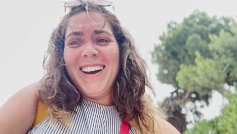 candid close-up portrait of a woman exploring athens