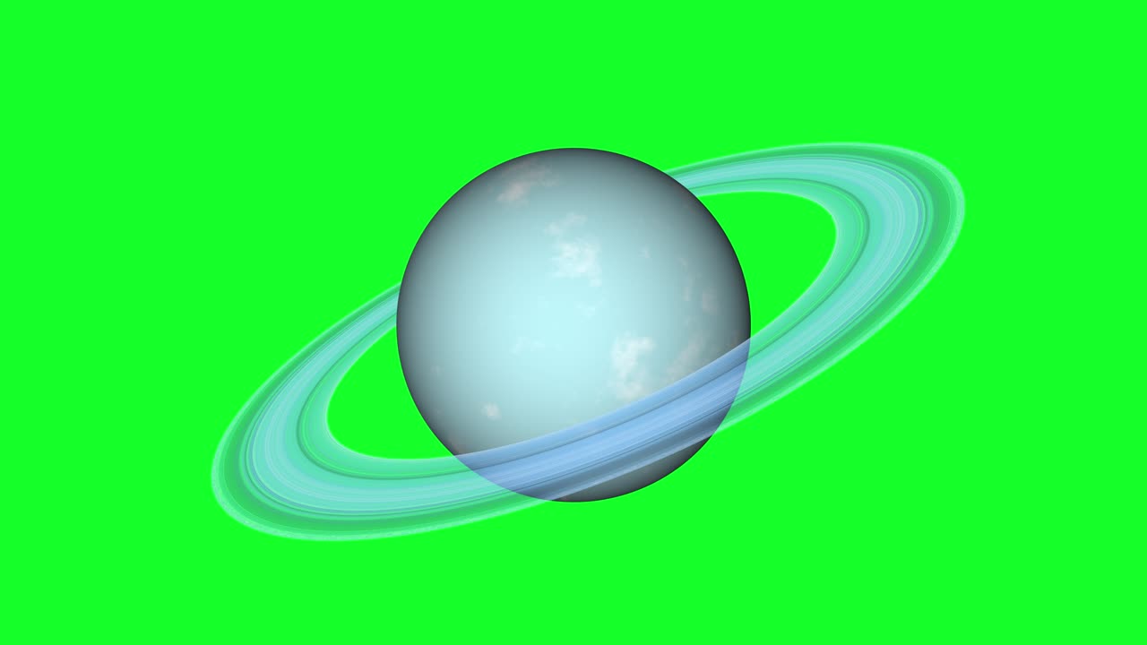 hermoso planeta de urano animación. urano está girando. el planeta gigante de urano de la galaxia de la vía láctea.