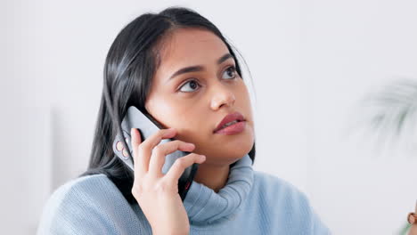 Phone,-stress-and-bad-news-with-a-woman-on-call