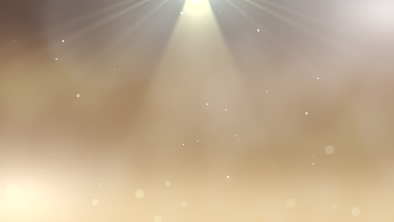 빛나는 배경에 태양 광선과 비행 작은 입자