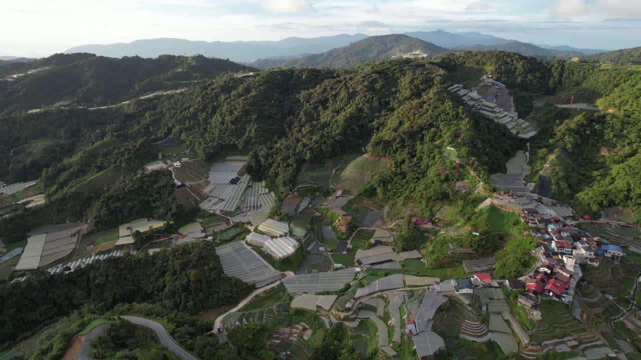 말레이시아의 카메론 하이랜드 지역 내의 브린창 지역의 일반 풍경