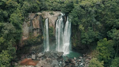 nauyaca waterfalls from above. aerial perspective