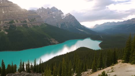 stunning turquoise lake surrounded by majestic mountains