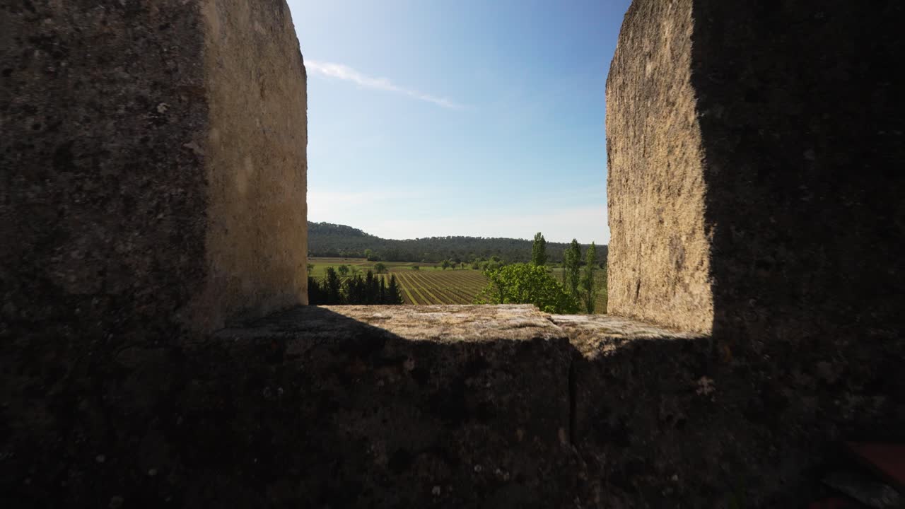 프랑스 니메스 에 있는 포도 ⁇  이 있는 빌라 정원 의 공중 촬영