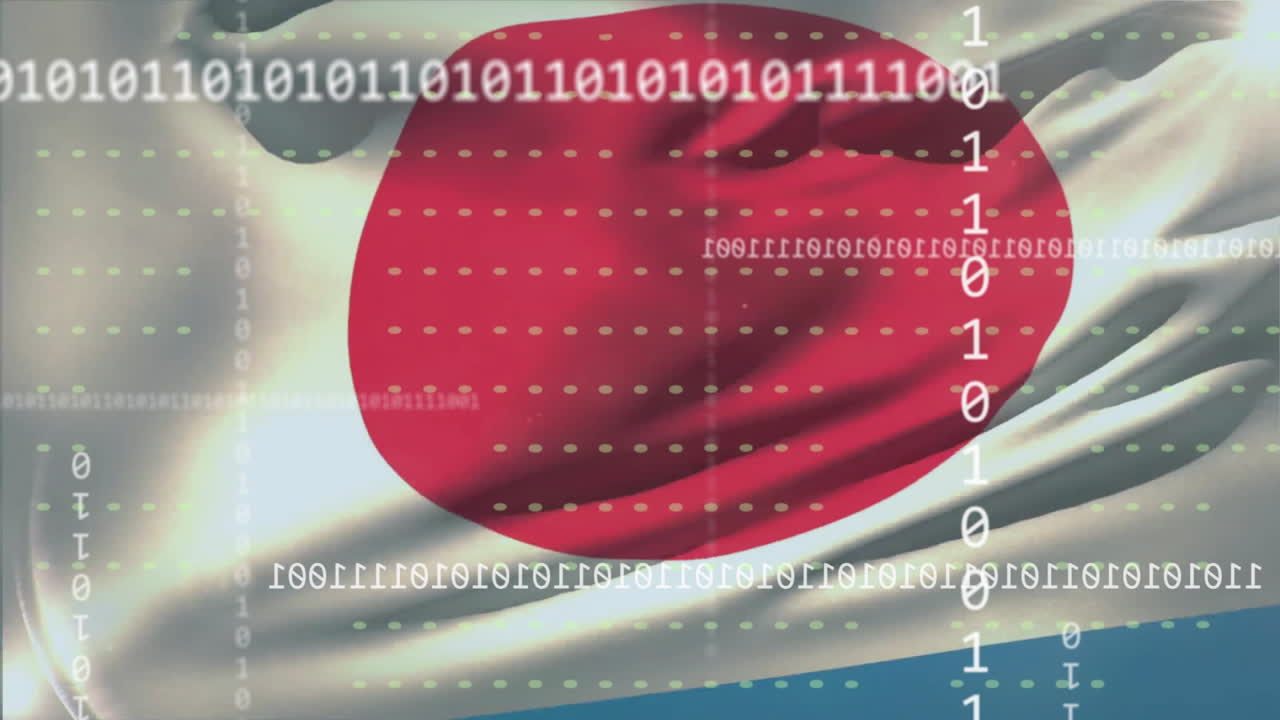 디지털 데이터 프로세싱과 이진 코딩을 통해 일본 국기의 애니메이션