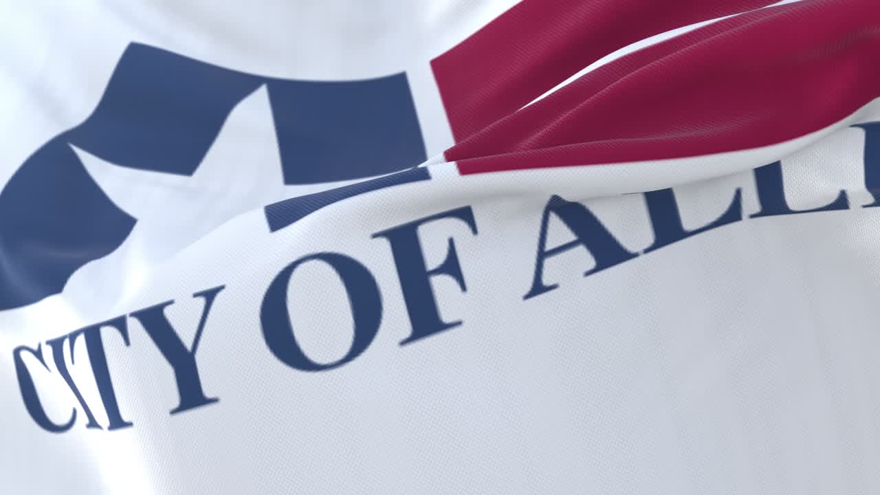 Flag of Allen, city of Texas, United States of America - loop