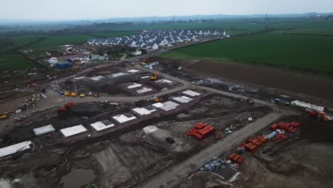 Slow-establishing-shot-of-housing-plots-on-a-construction-site-grounds