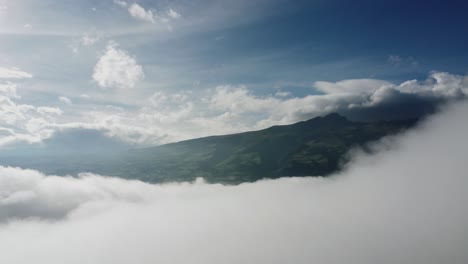 soaring up with a drone over the landscape of peru