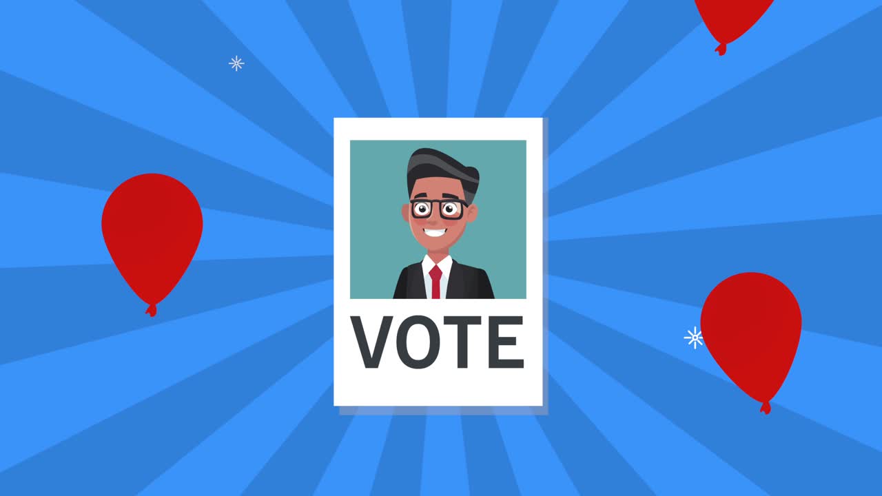 선거 당일 포스터에 등장하는 남성 후보