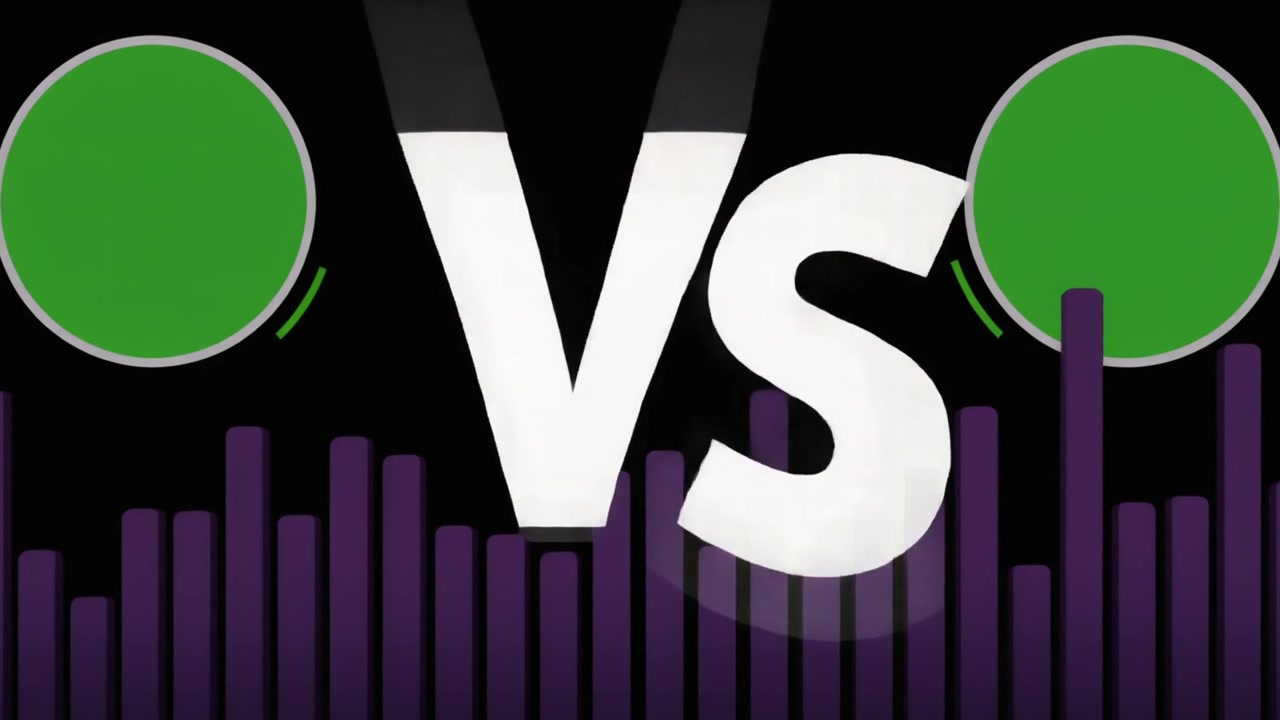 Animated Versus Screen with Dynamic Audio Spectrum Bars