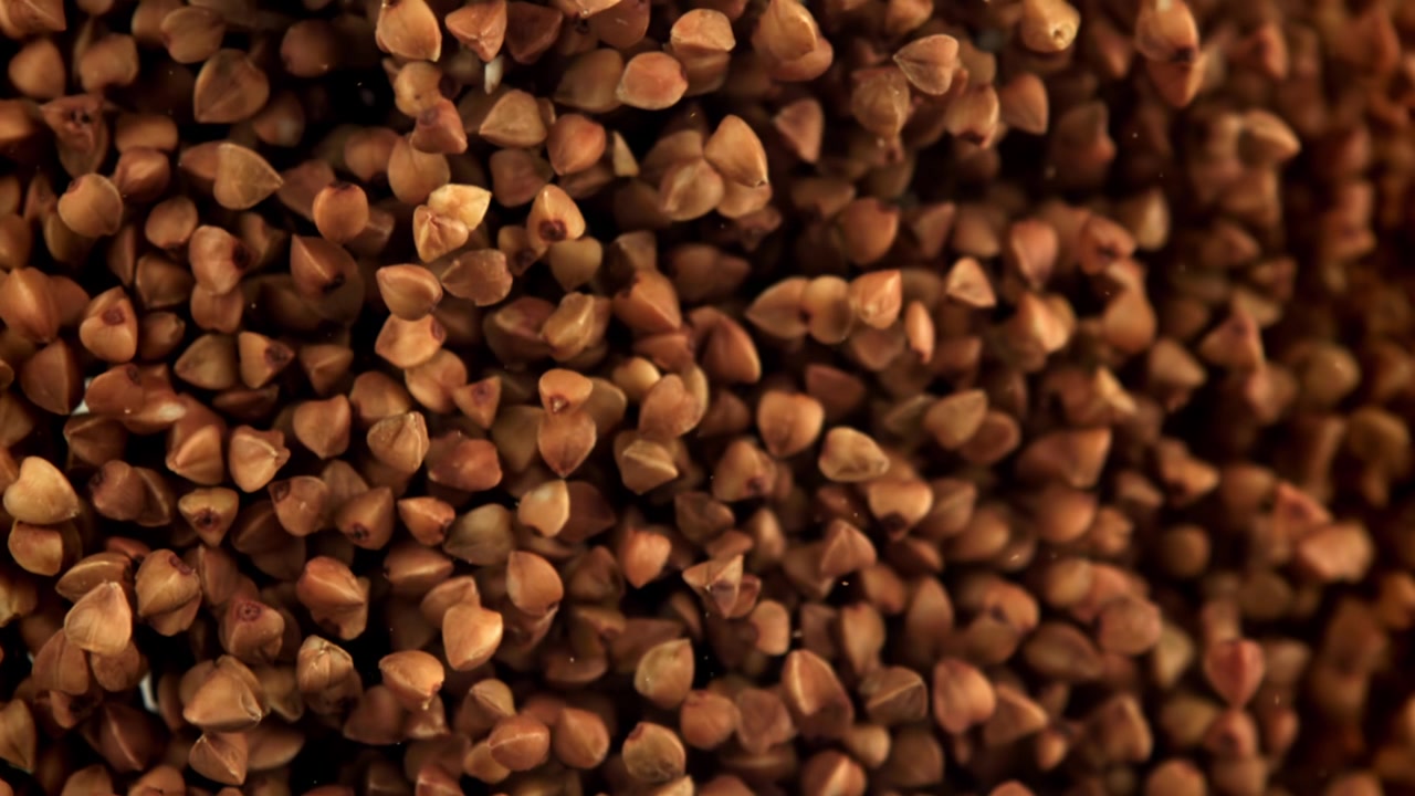 Raw Buckwheat Grains Coming into Focus