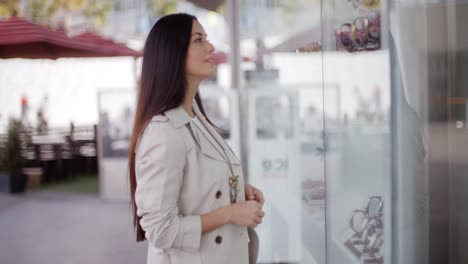 young woman shopping in an urban mall