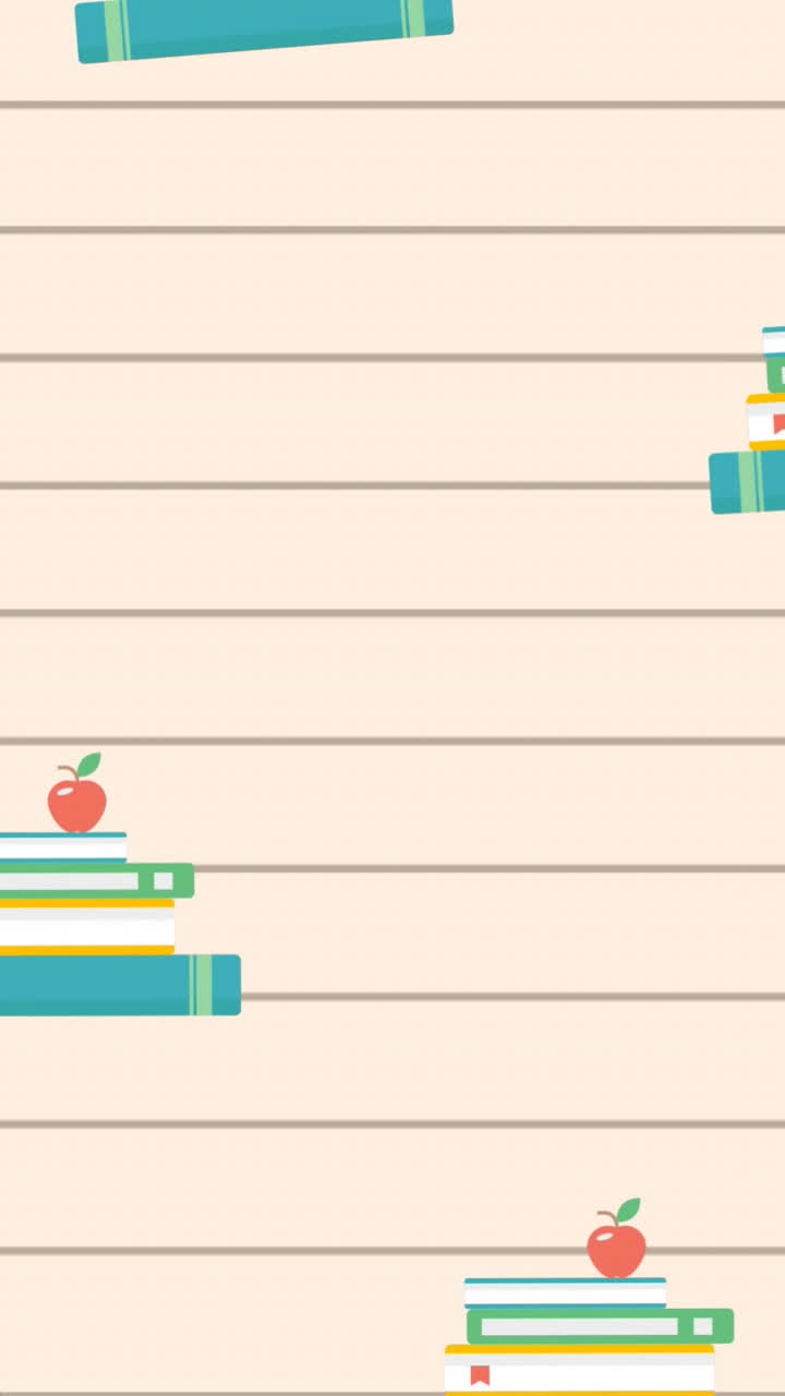 Animation of woman talking over book icons