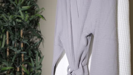 day spa robe hanging on door, tilt down