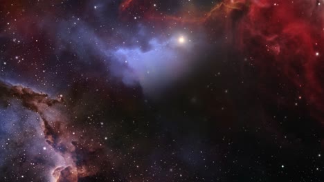 viaje espacial en starfield a través de la nebulosa y la estrella 4k