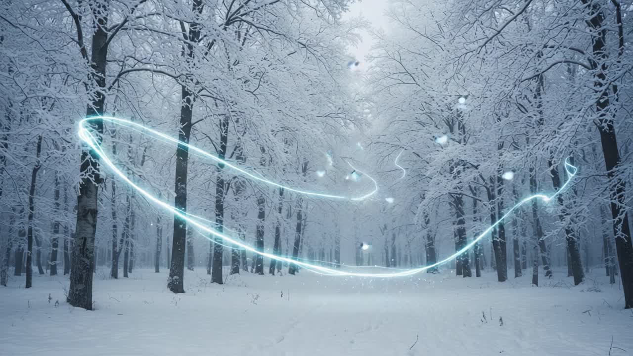 Enchanting Winter Wonderland: A Mystical Journey Through Ethereal Snow-Laden Forests with Glowing Trails and Delicate Magic in the Crisp Air