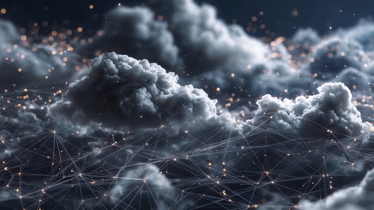 A Stunning Abstract Representation of Clouds Intertwined with Glowing Energies, Capturing the Essence of Dreamlike Landscapes and Ethereal Connections in the Sky