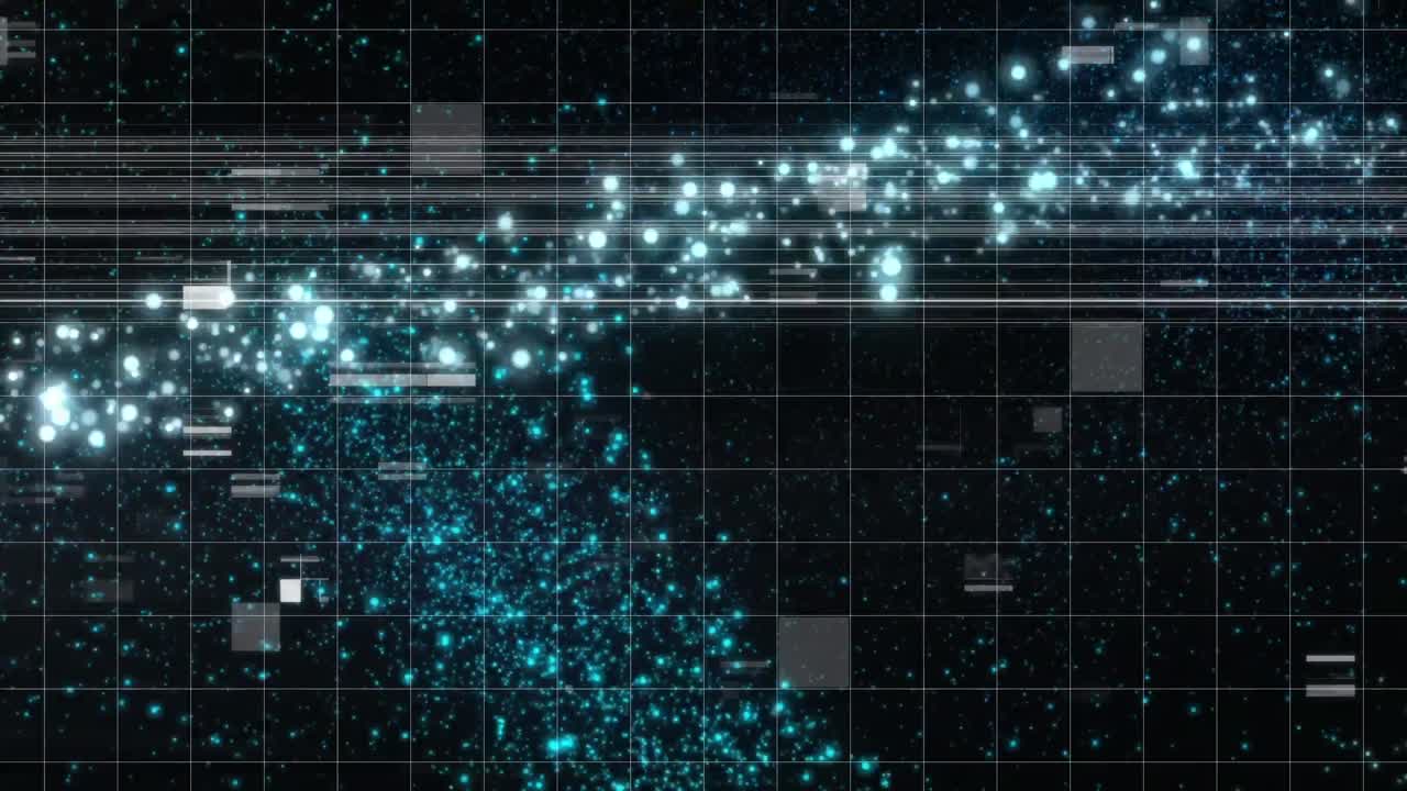 animación del efecto glitch sobre una estrella fugaz azul brillante contra un fondo negro.