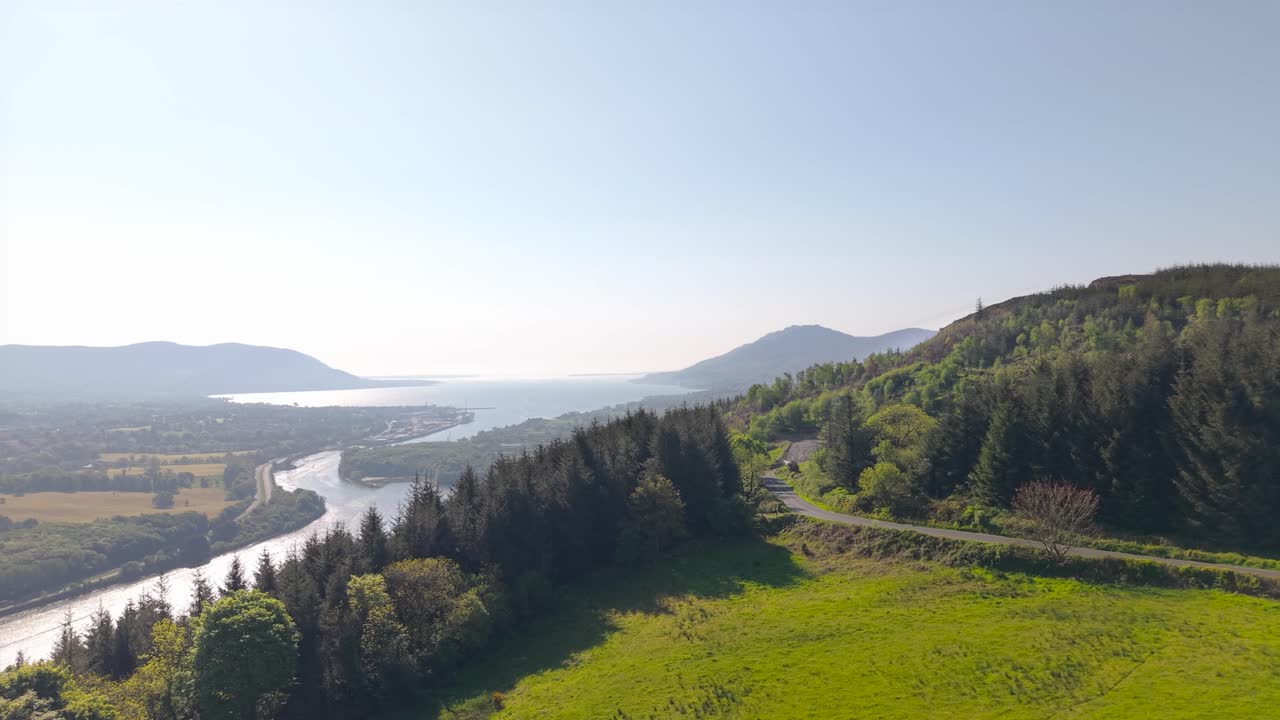 Scenic view of County Louth landscape near Dundalk, Ireland in spring