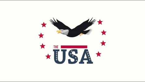 united states of america animation with eagle flying