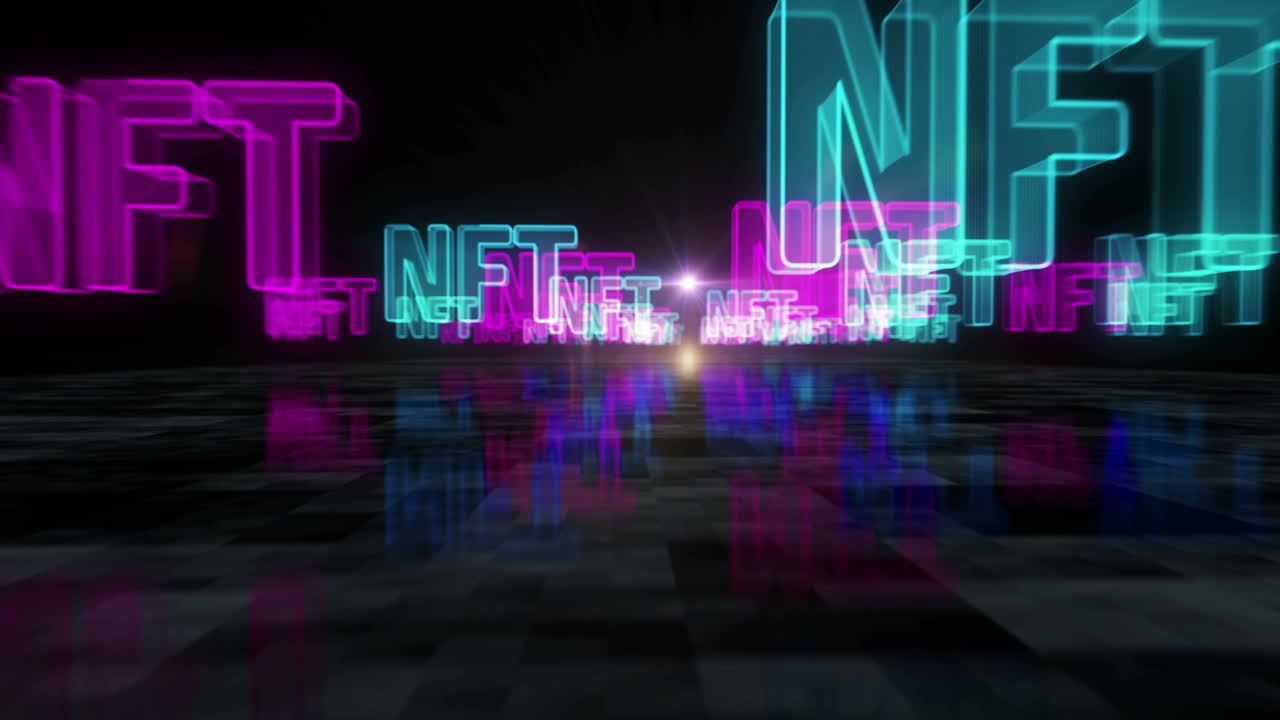 NFT Non-Fungible Token symbols loop cyber concept