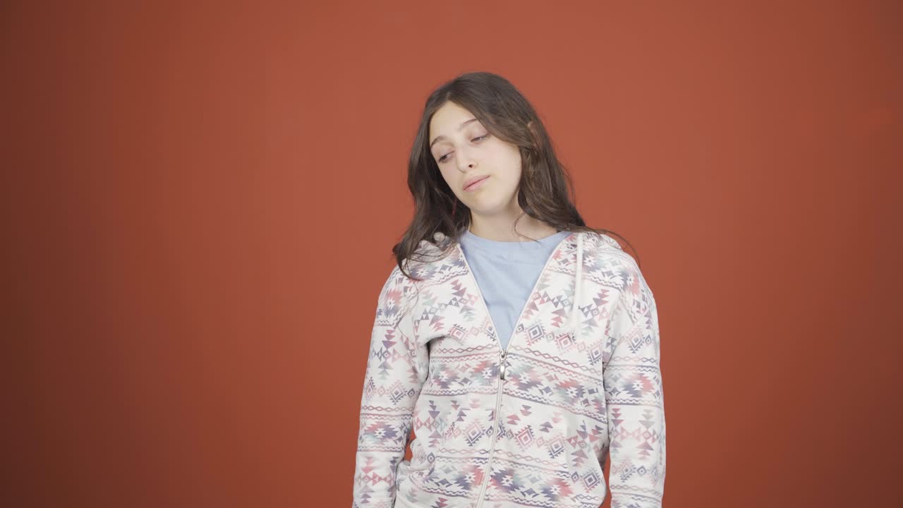 Tired looking young woman.