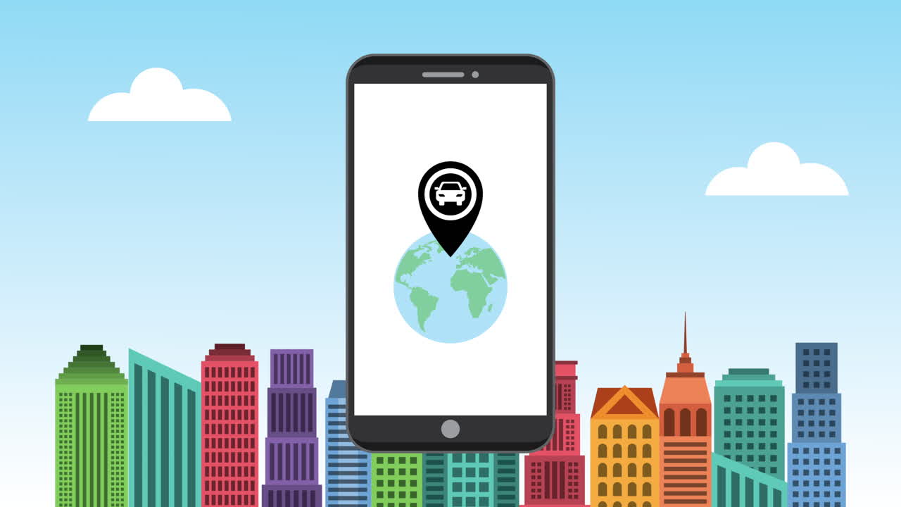 teléfono inteligente con aplicación de transporte de vídeo