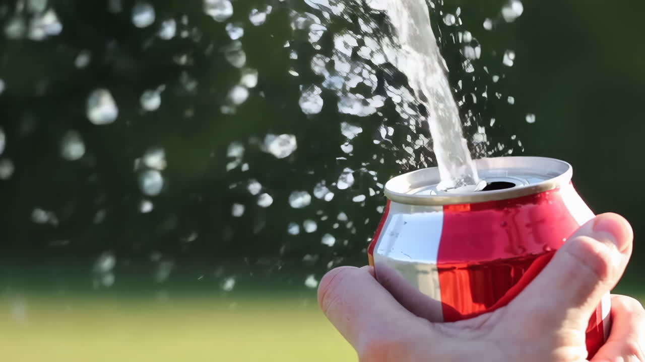 abriendo una lata de refresco