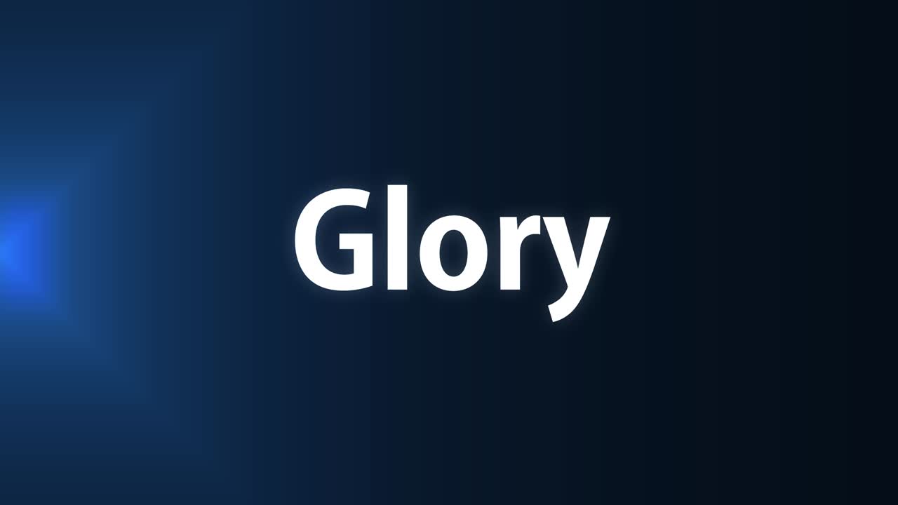 영광 텍스트 애니메이션 메시지 모션 그래픽