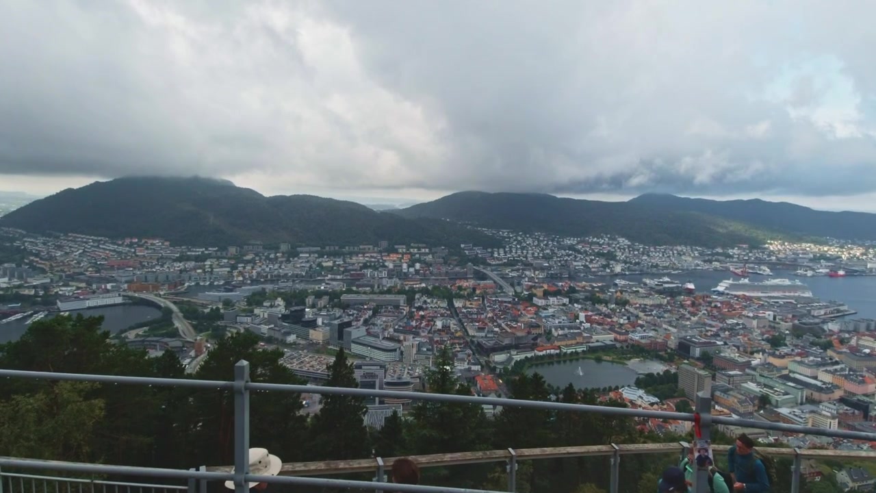 Scena panoramica che cattura i panorami mozzafiato di Bergen