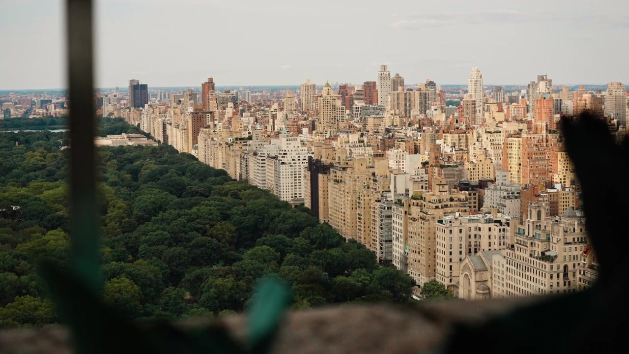 Vista aérea de Central Park y el horizonte de la ciudad de Nueva York