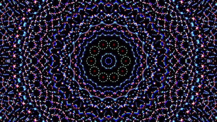 Beautiful abstract kaleidoscope that shines, a radiant light that regulates the subtle movements