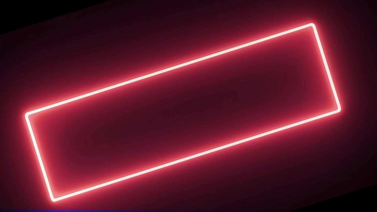 Cadre rectangulaire néon rouge lumineux sur fond sombre