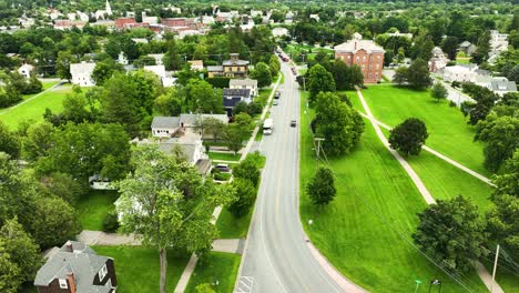 high angle of the streets in vermont at middlebury