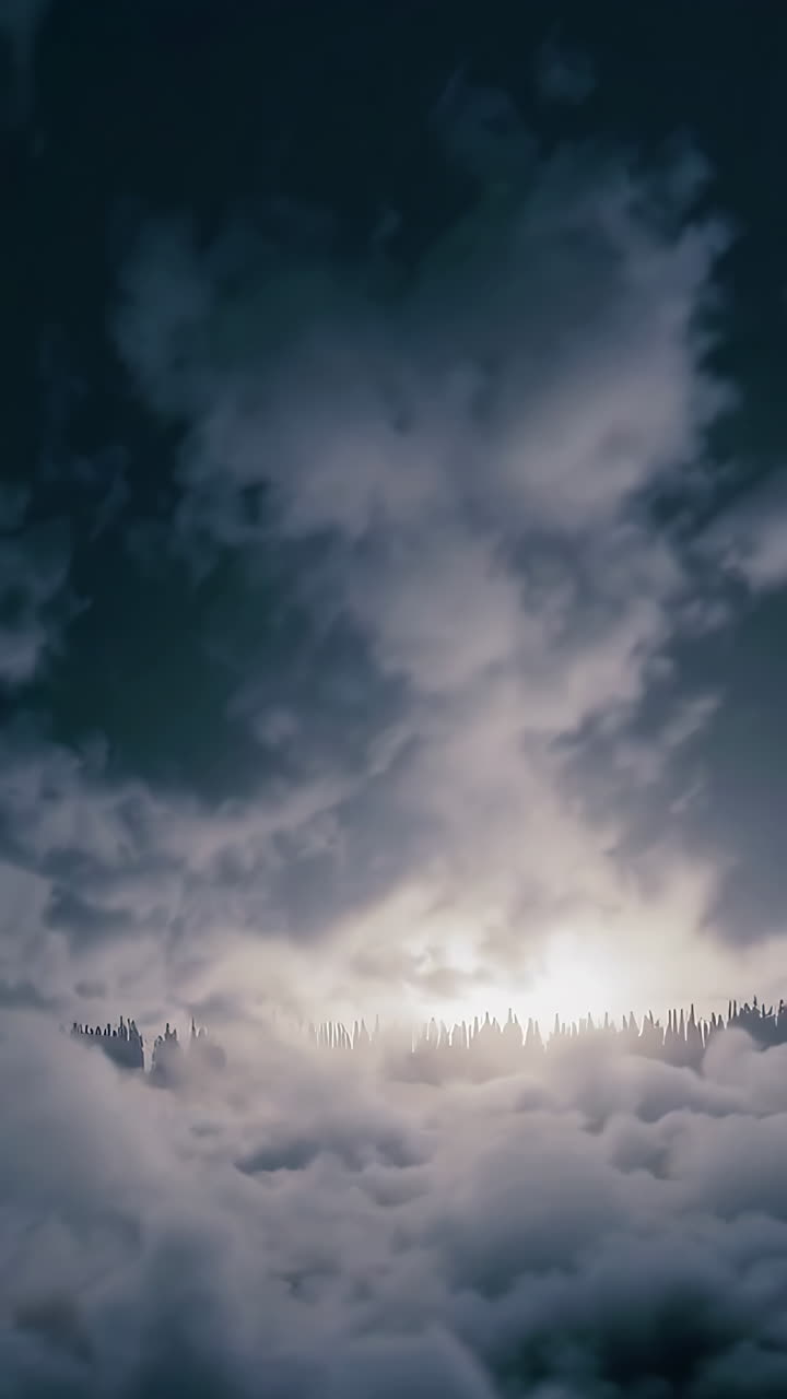 안개가 가득한 산의 해가 뜨는 곳